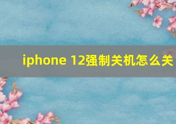 iphone 12强制关机怎么关